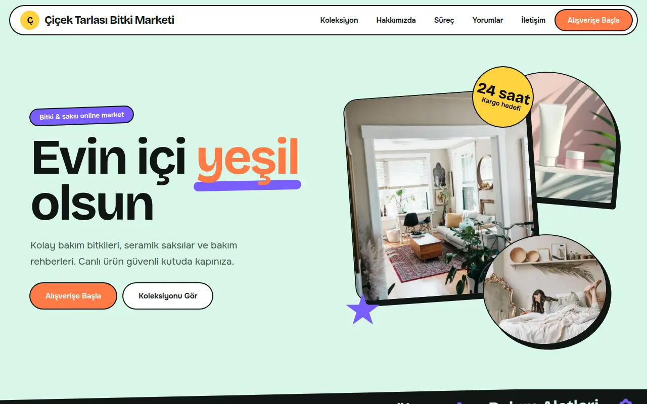 Giyim E-Ticaret Web Sitesi — Çiçek Tarlası Bitki Marketi